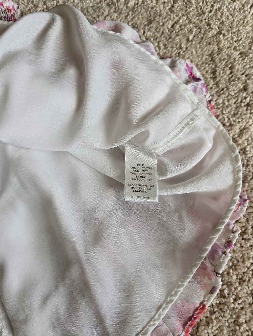 Altar'd State Size XS pink Floral Tiered Ruffle Mini Skirt Elastic Waist Lined - Picture 6 of 6